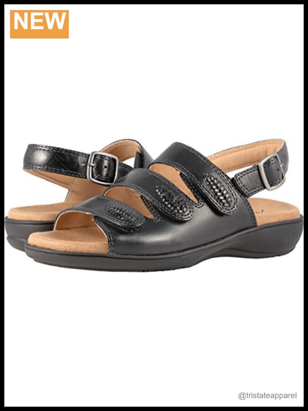Trotters Tonya Leather Slide Sandal with Top Stitching and Studs